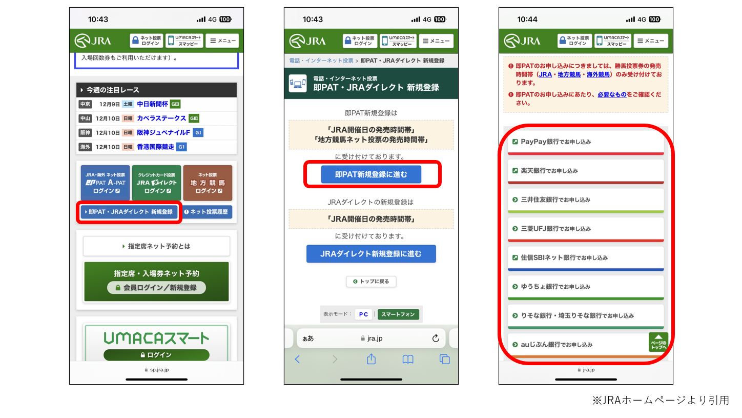 インターネット投票,IPAT,即PAT,JRA